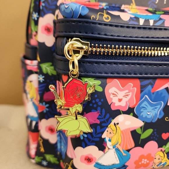 Loungefly Disney Alice In Wonderland Golden Afternoon Wild Flower Backpack NEW - Picture 2 of 13